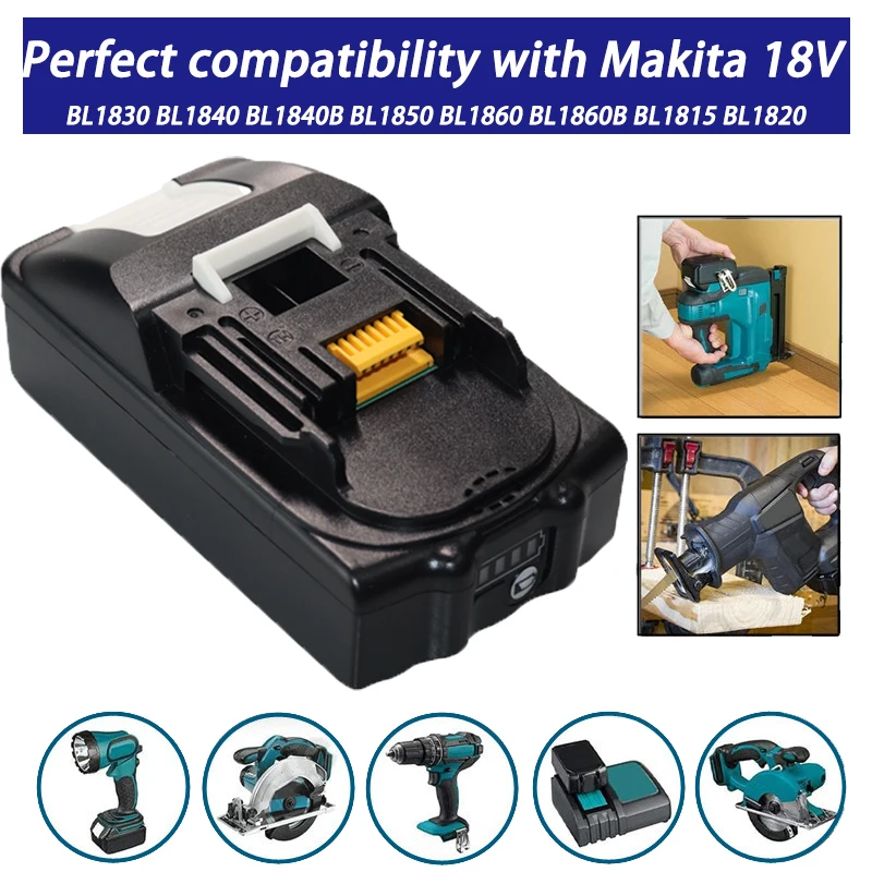 

Перезаряжаемый литий-ионный аккумулятор 18 в 21700 Ач для Makita BL1830 BL1840 BL1850 BL1860, Сменный аккумулятор для электроинструментов с зарядным устройством