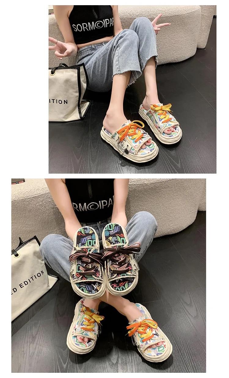 Cute Women's Platform Street Slippers for Teens - true deals club