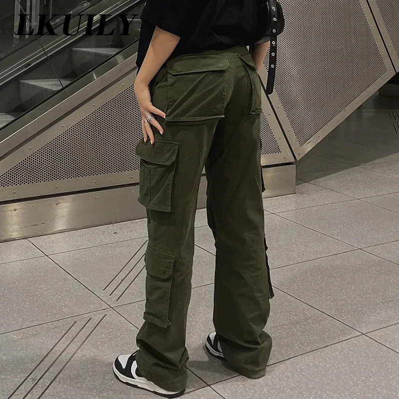 FAGADOER Harajuku Cargo Pants Denim Baggy Jeans Women Vintage 90s Y2k  Streetwear Pockets Oversized Wide Leg Denim Pants Trousers - AliExpress