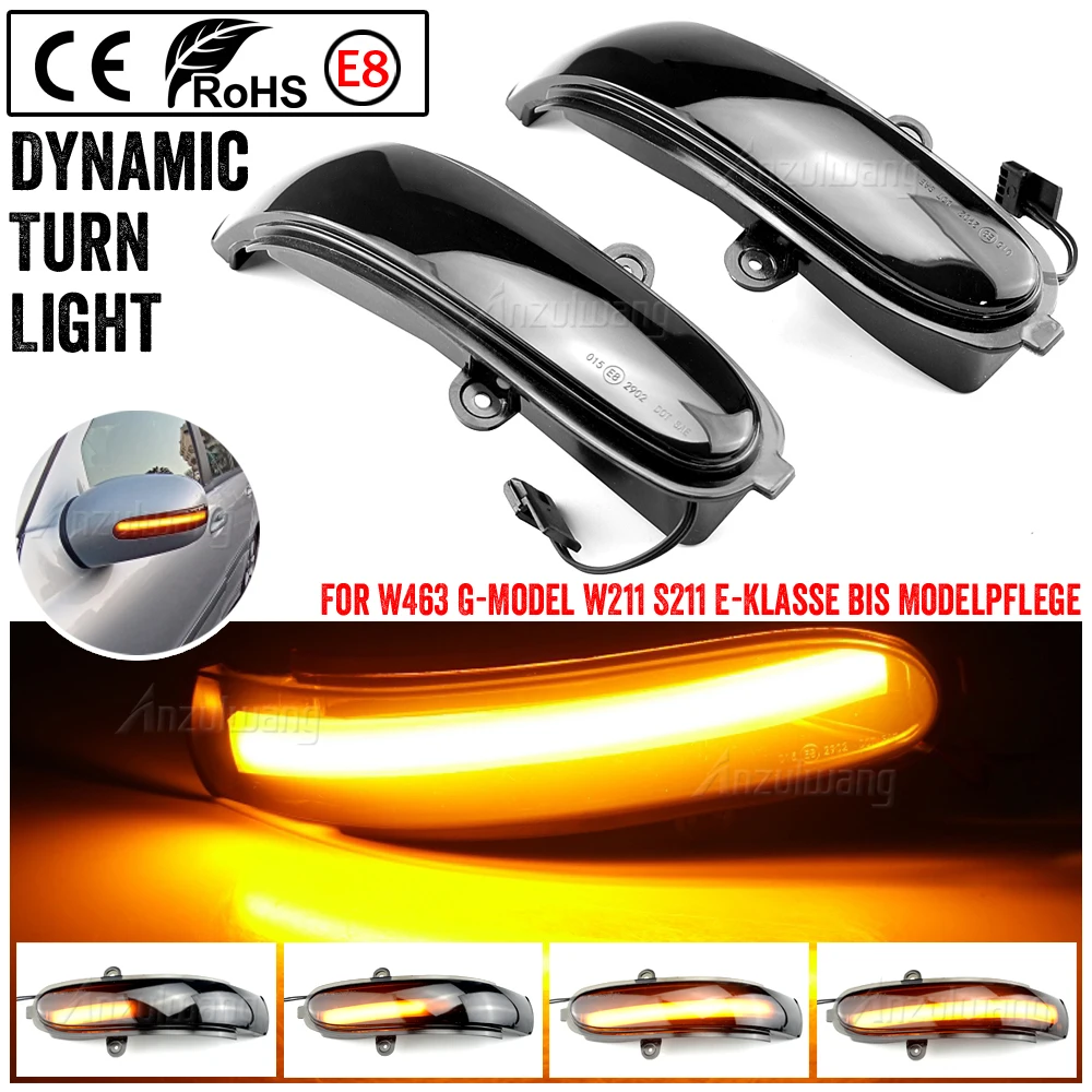 2pcs Flashing Water Dynamic Blinker For Mercedes Benz E Class W211 S211