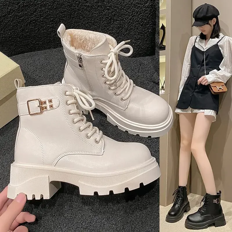 

Женские ботильоны на платформе Dr. Женские, Черные ботильоны в британском стиле на осень и зиму, 2023