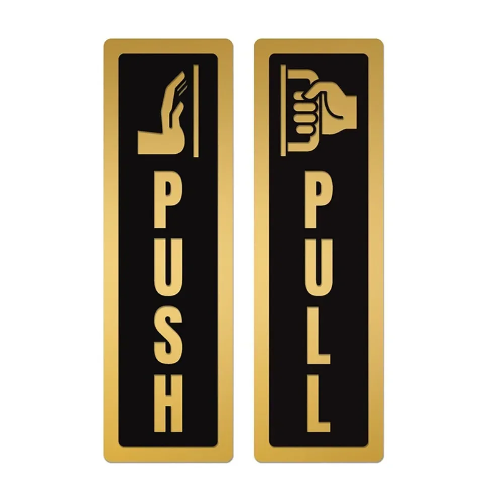 Acrylic Wall Sticker Push & Pull Window Door 2-Layer Sliding Sticker Shop Hotel Business Cafe Sign Restaurant