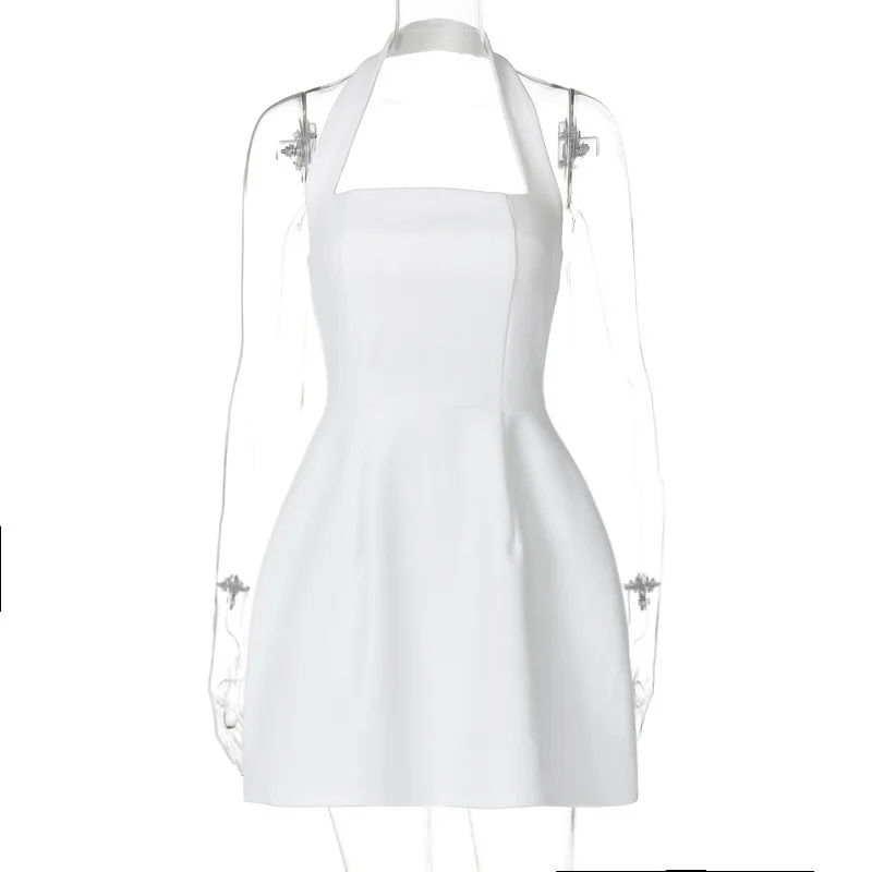 JULISSA MO Sexy Off Shoulder Halter Women Dress White Backless High Waist Dress Female Autumn Skinny Elegant Party Clubwear 2025