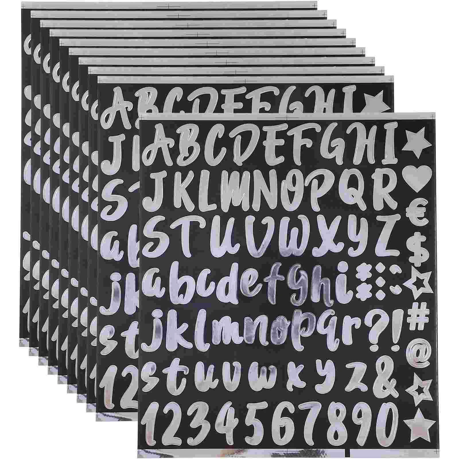 

10 Sheets Mailbox Number Outside Reflective Alphabet Letter Sticker Decal