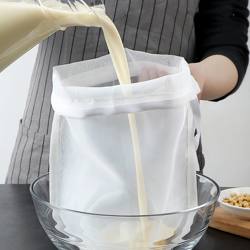 100 Mesh Sacchetti Filtro Di Soia Vino Dado Latte Tè Caffè Yogurt Colino Rete Gadget Da Cucina Riutilizzabili Nylon Setaccio Sacchetti Di Maglia Setac