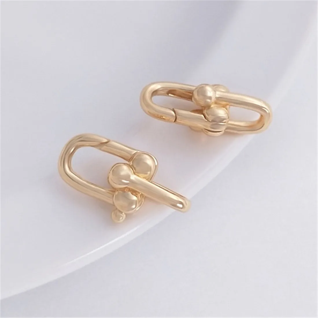 

14K Gold-filled U-shaped Spring Buckle Accessories, DIY Bracelet Necklace, U-shaped Chain Closing Clasp, Earring Charm B955