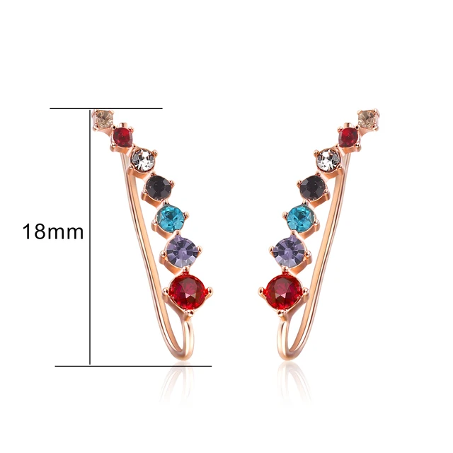 Boucles d'oreilles longues en Zircon pour femmes, crochet, Clip, ensemble à quatre dents, escalade, manchette, bijoux à la mode, cadeaux, E527