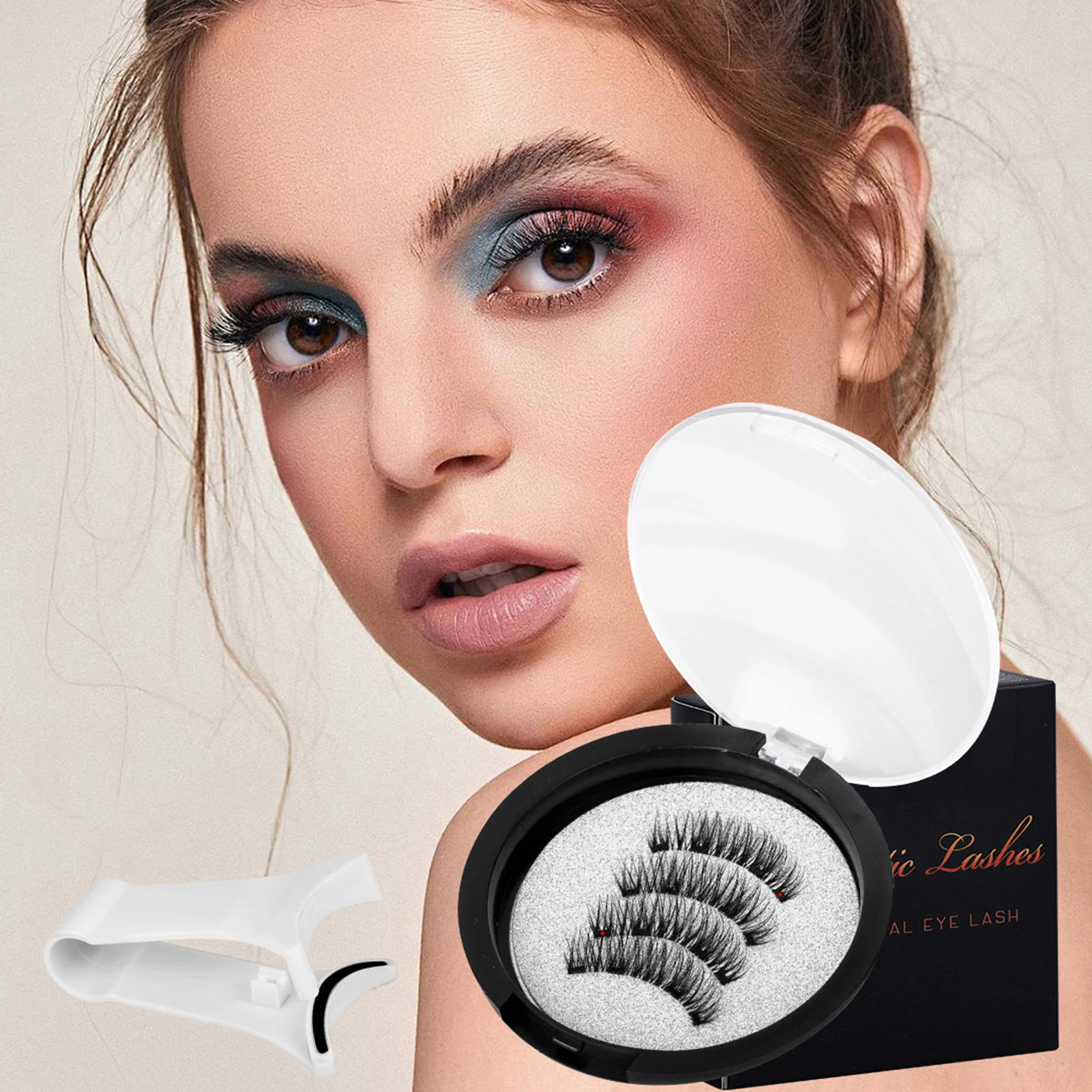 Fake Eyelashes Magnetic Eyelashes Set Reusable Lashes Natural look False Eyelash Extensions Curly Cluster Long Little Devil Lash Supplies