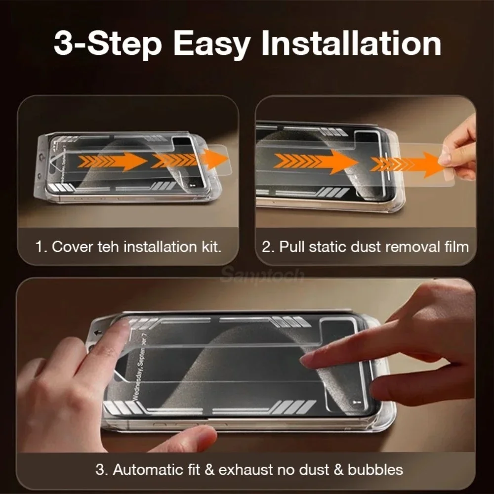 Premium Privacy & HD Clear Screen Protector - Easy Install 9H Tempered Glass Film Kit