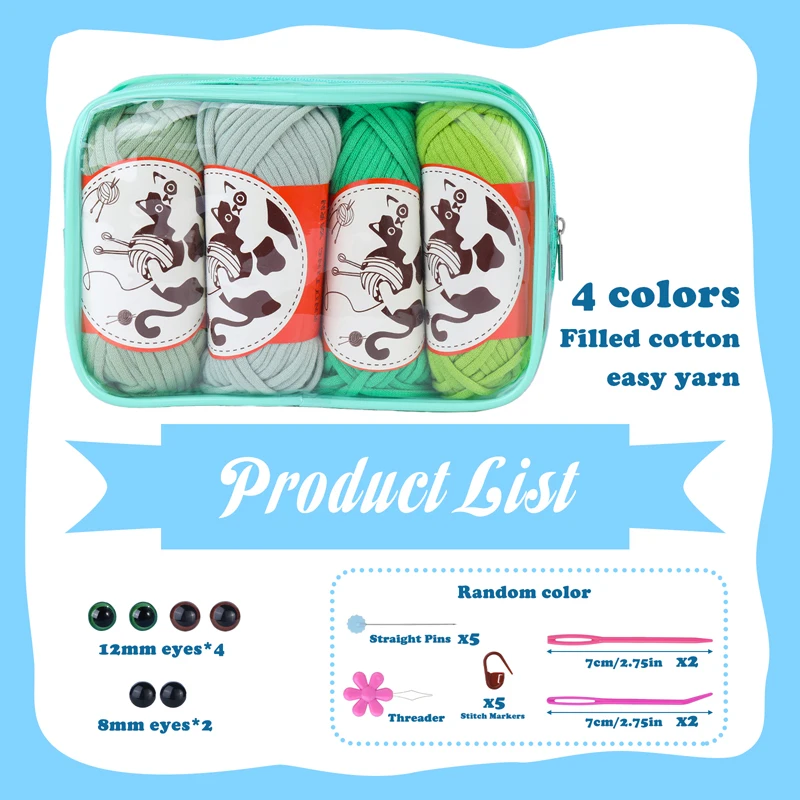 Beginner Crochet Yarn Crochet Knitting Easy Yarn for Beginners with Easy-to-See Stitches Yarn for Bag Keychain Flower Animal 2