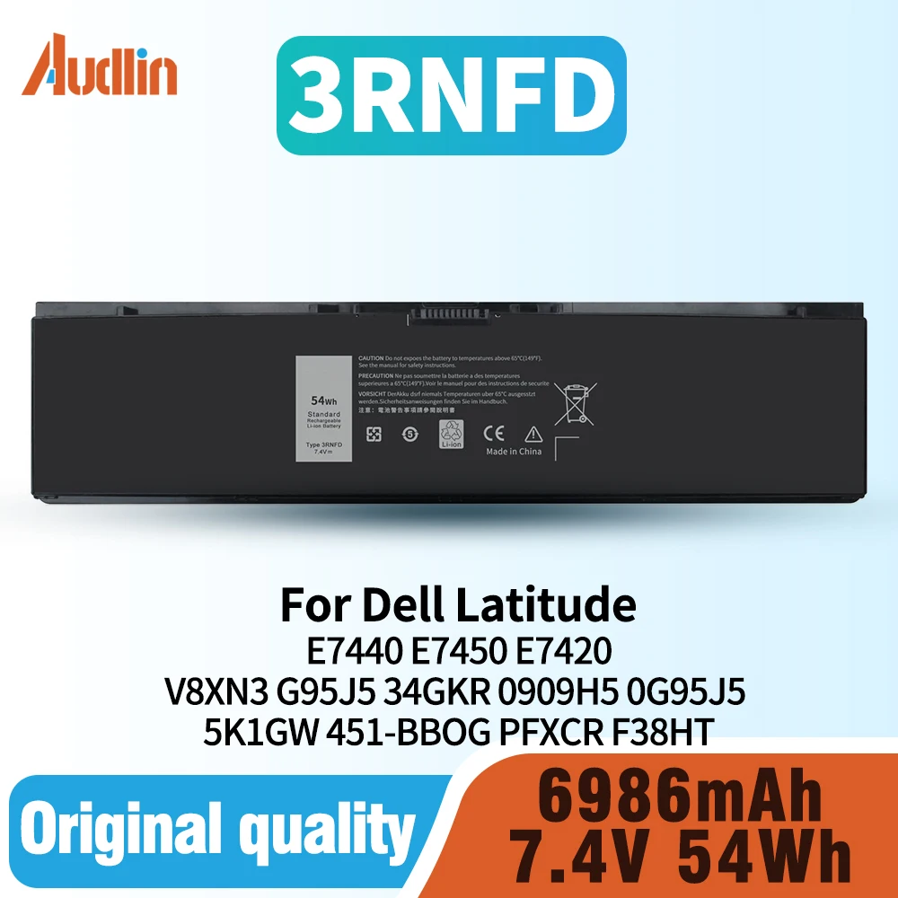 Аккумулятор высокой емкости 54Wh 3RNFD для ноутбука Dell Latitude 14 E7440 E7450 E7420 Series V8XN3 G95J5 34GKR 0909H5 0G95J5 PFXCR