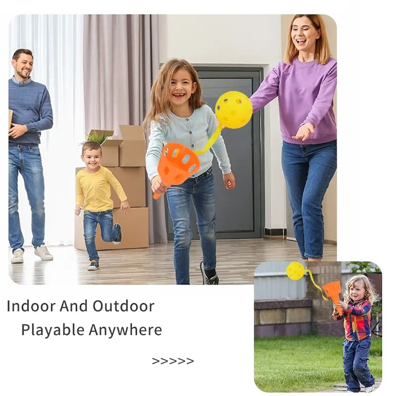 Kids Sports Catch A Ball Set Durable Plastic Sensory Training Equipment outdoor Party Game Ball Toss And Catch Toys For Lawn throwing catch ball toys throwing ball toys sport balls sensory toys