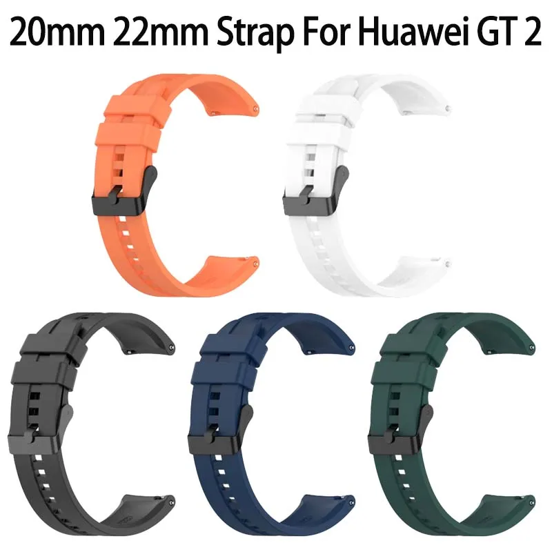 Silicone Watch Band Replacement Strap - 20mm/22mm, Multiple Colors Available