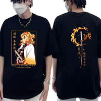 Hot New Anime Rengoku Kyoujurou Printed Men's Summer Short Sleeve Tee Shirts Round Neck Casual Summer Unisex Tops 1