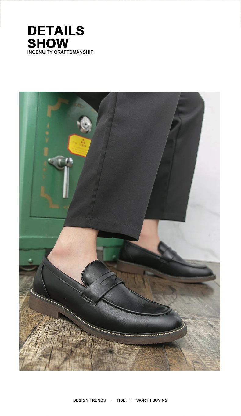 Neue Marke Business Männer Schuhe Mode Männlichen Hochzeit Schuhe Outdoor Alle-spiel Wohnungen Handgemachte Herren Loafer Leder männer kleid Schuhe – Detail 7