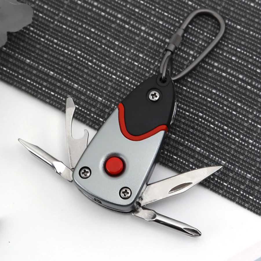 Multifunctional Outdoor 6 in 1 Folding Knife Mini Pocket Keychain