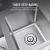 3-Stainless Steel Sink, Free Standing Restaurant Sink Station with Strainer, Kitchen Prep & Utility Sink for Home Garage Bar 2