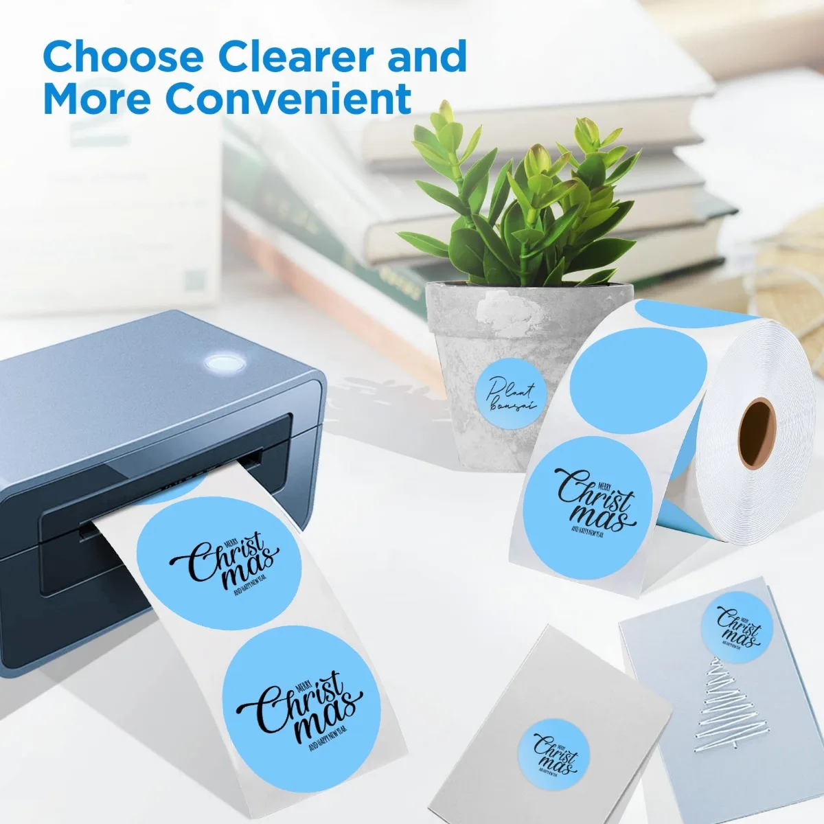 2 Inch Circle Thermal Sticker Labels Self-Adhesive Round Direct Thermal Multi-Purpose Roll Thermal Stickers-600 Labels/1 Roll