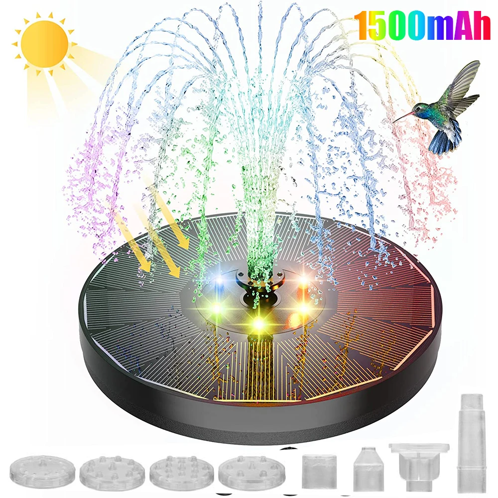 Solar Fountain Solar Fountain Pump Water Fountain Garden Pond Fountain Solar Water Pump Bird Bath Solar Fountain Outdoor Floating Solar Garden Water Fountain