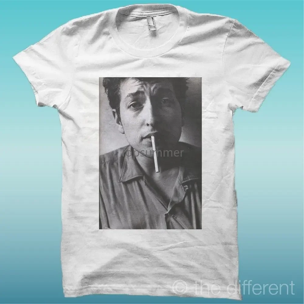 

Custom Printed T Shirts Crew Neck Unique Classic Gift Bob Dylan Smoke Broadcloth Cotton Short Sleeve Shirts For Men