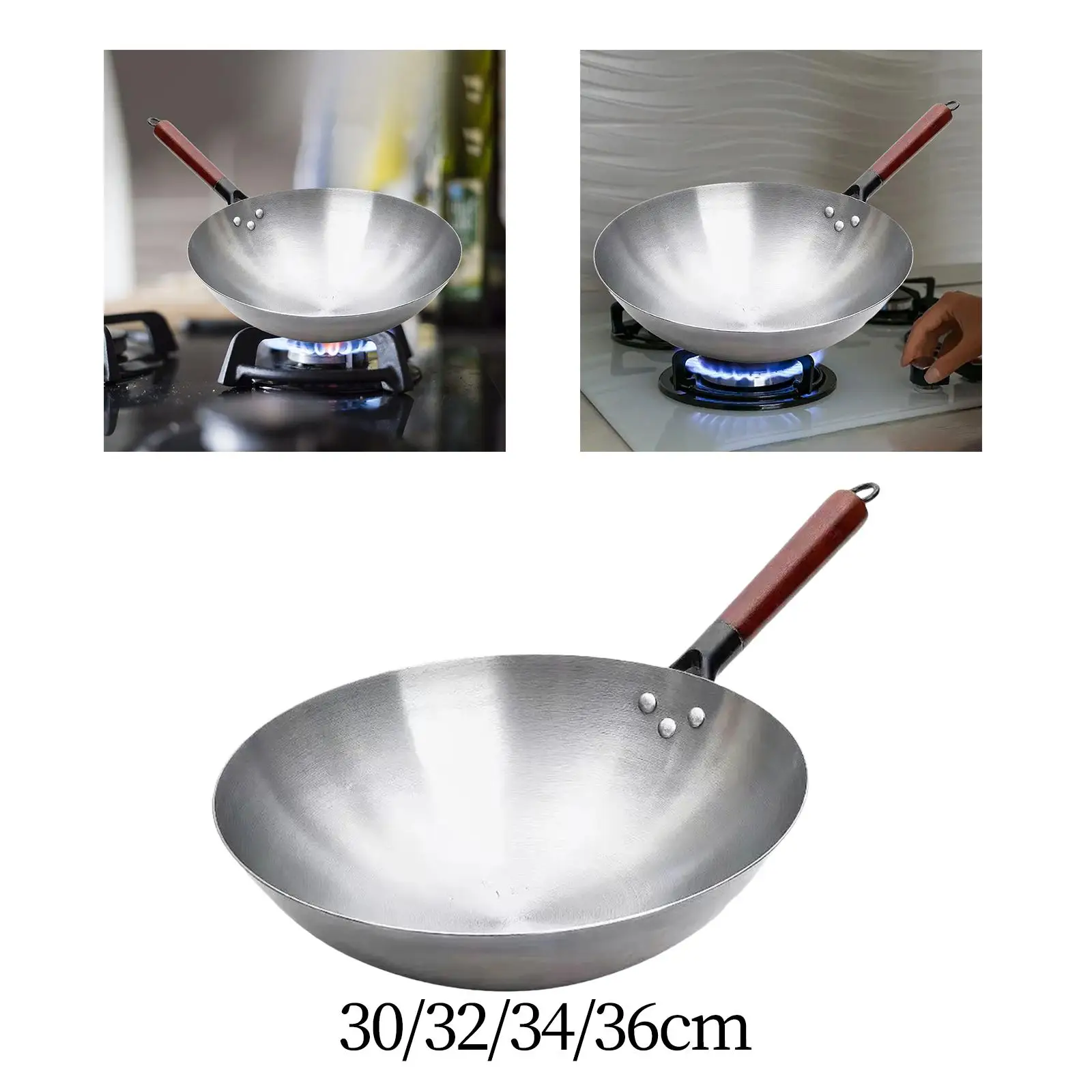 Frying Pan with Comfortable Handle Practical Lightweight Restaurant Multipurpose Food Stalls Home Use Saute Pan Nonstick Skillet
