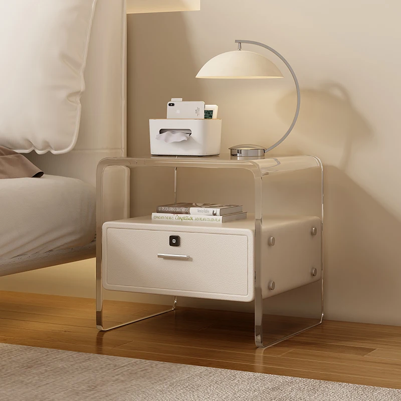 

Bedroom Luxury Nightstand Nordic Coffee Librero Storage Bedside Table Small Space Saving Acrylic Mesa De Noche Home Furniture