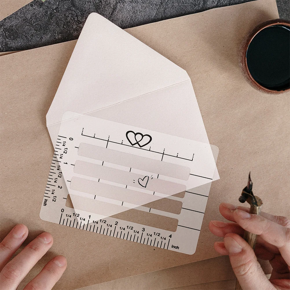 Envelope Template Ruler Large Number Stencils Gift Multifunction Addressing Drafting Drawing Tool Plastic