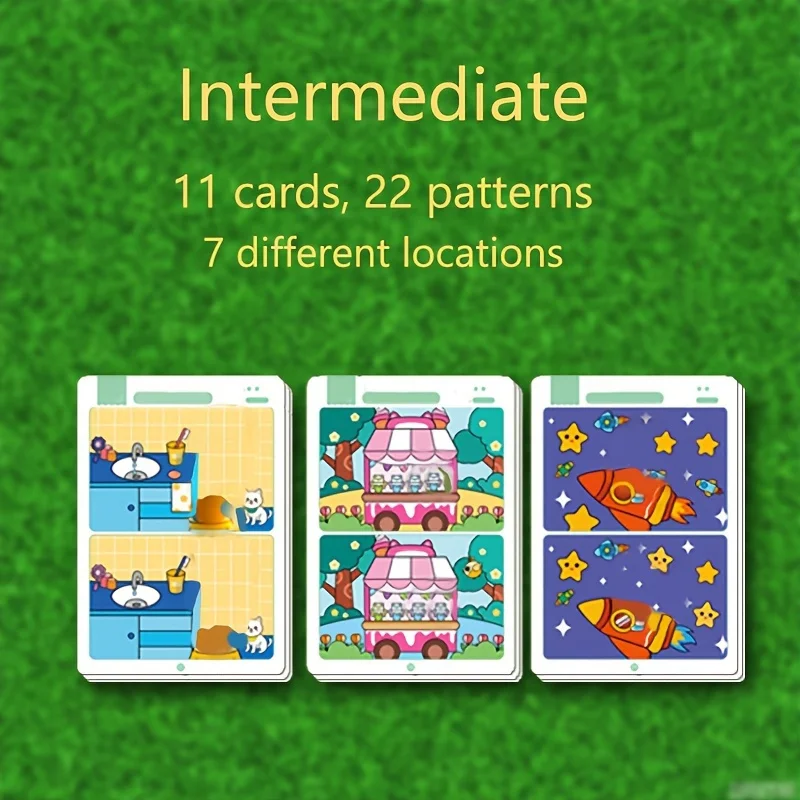 Kids Attention Training Game – Reusable Educational Sheets for Fault Finding & Concentration, Wipe-Clean Desig