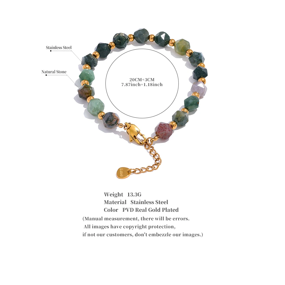 Natural 10mm Multicolor Indian Agate Round Beads Men's Shambhala Bracelet – Adjustable, Nickel-Free-1194294