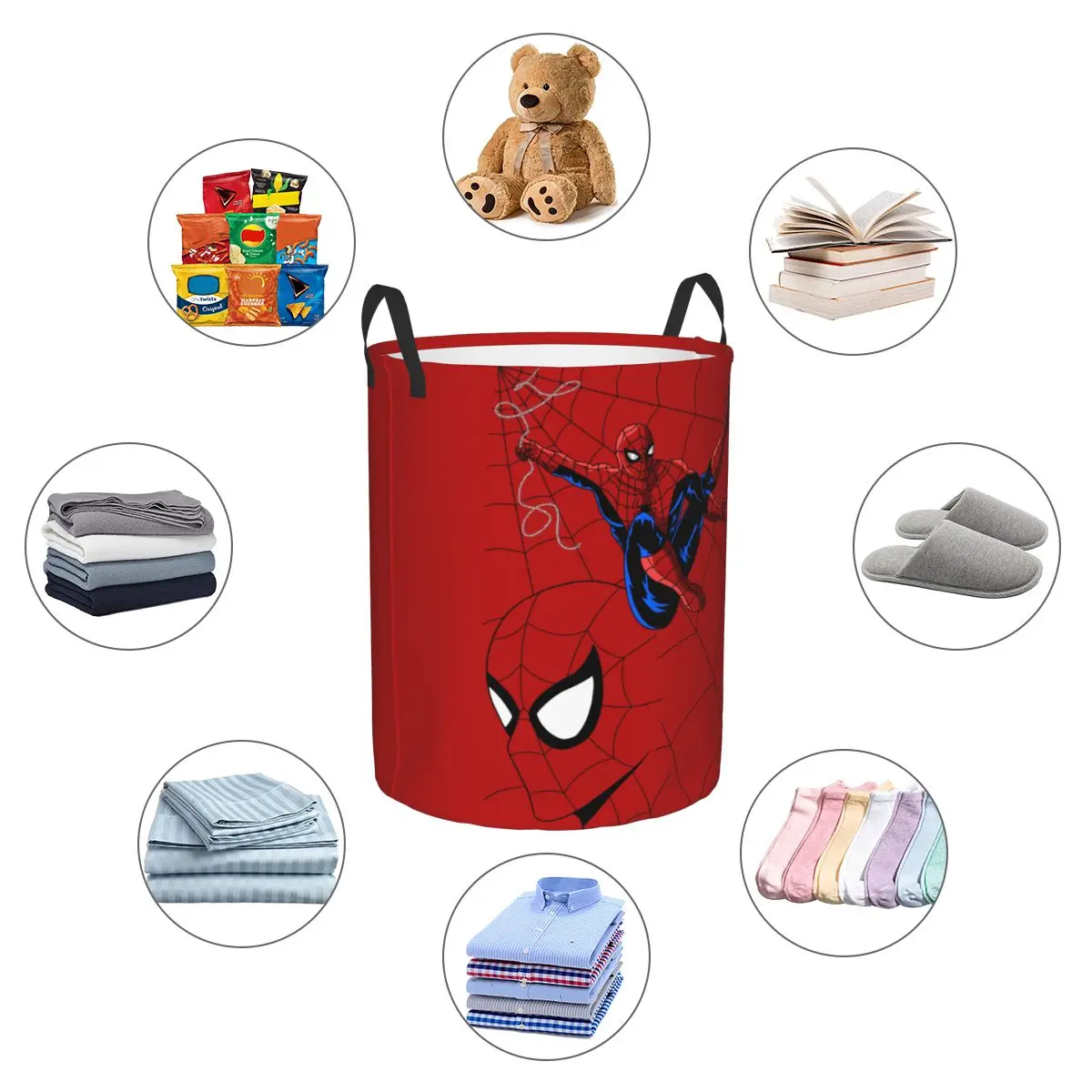 Custom Action Spider Man Comics Laundry Basket Collapsible Superhero Movie Baby Hamper for Nursery Toys Organizer Storage Bins 5