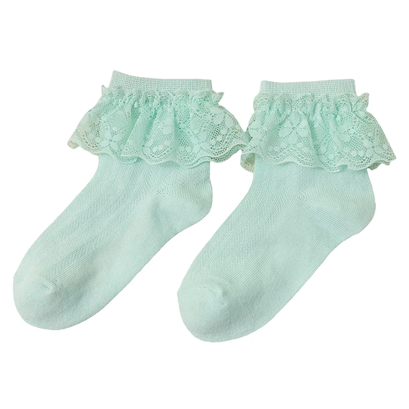 

Children s Cute Lace Ruffle Socks with Elastic Mouth and Breathable Design - Solid Color Princess Style Socks for Girls