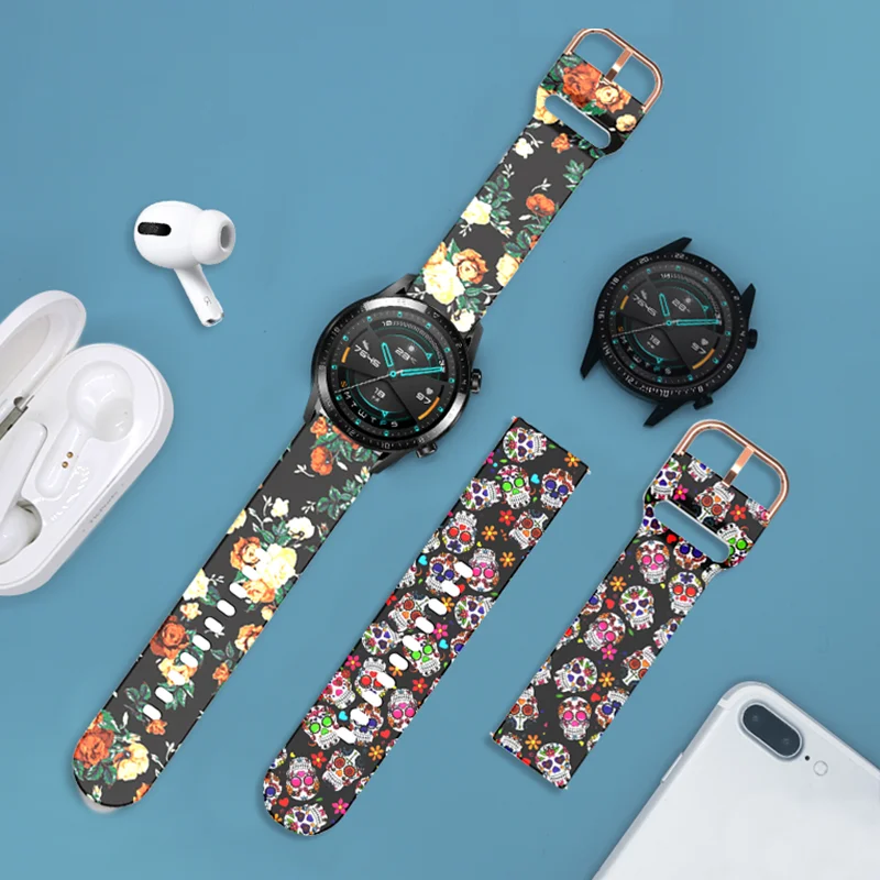Stylish Printed Replacement Band for Smartwatches - 22/20mm Bracelet Strap