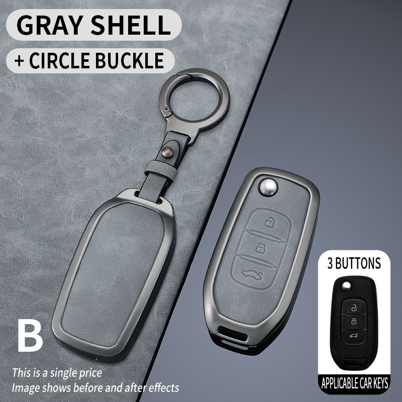 Car Flip Key Case Cover for Renault Kadjar Captur Megane Sandero Stepway Logan Clio 5 Arkana Fob Shell Keychain Accessories