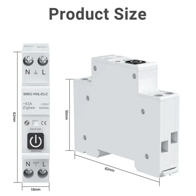 

Автоматизация дома Tuya с измерителем 1p 63a, автоматический выключатель на Din-рейке, умный выключатель с дистанционным управлением Alexa Home