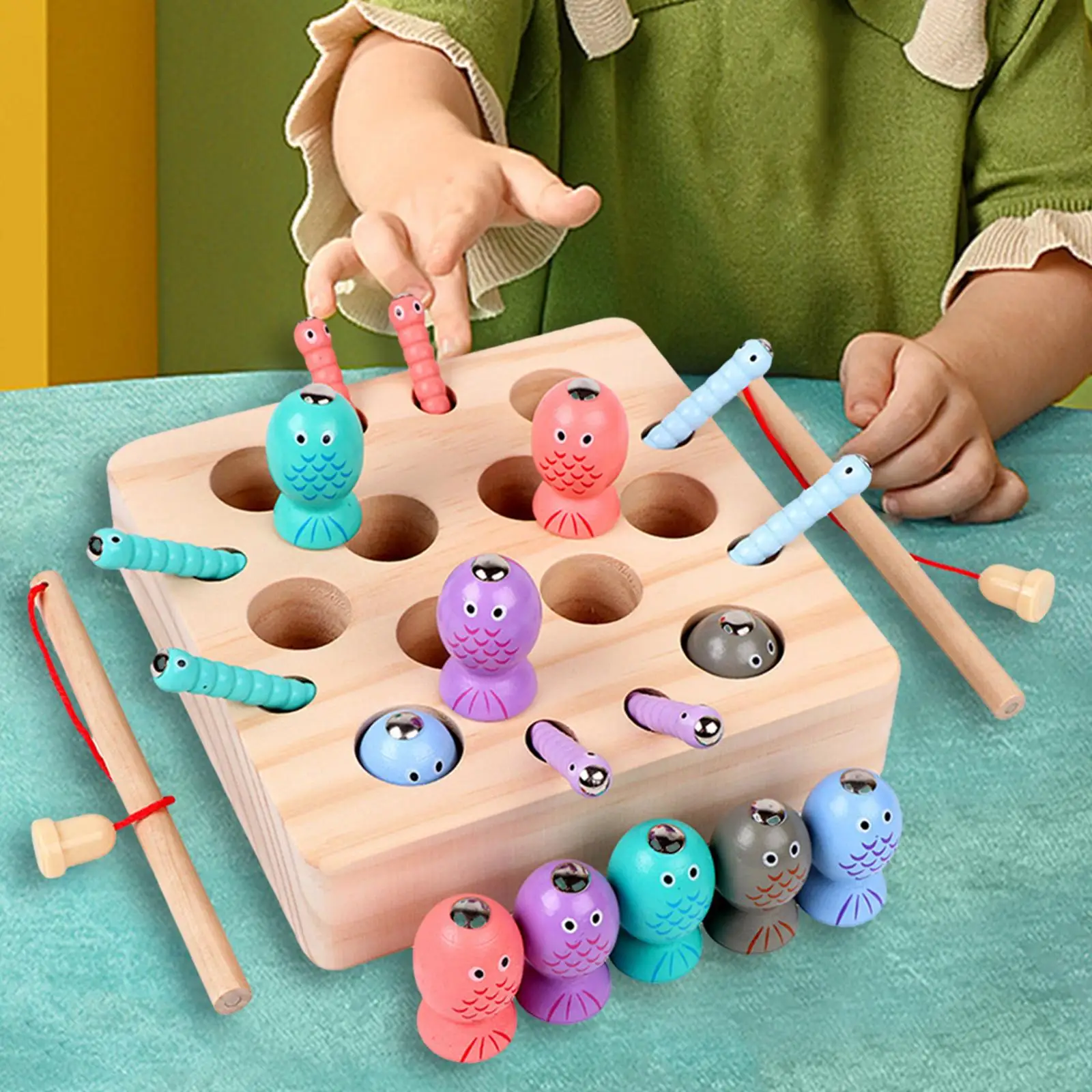 

Magnetic Fishing Game Wooden Preschool Early Educational Interactive Number Learning Toys Girlfriend Men Women Students Couples