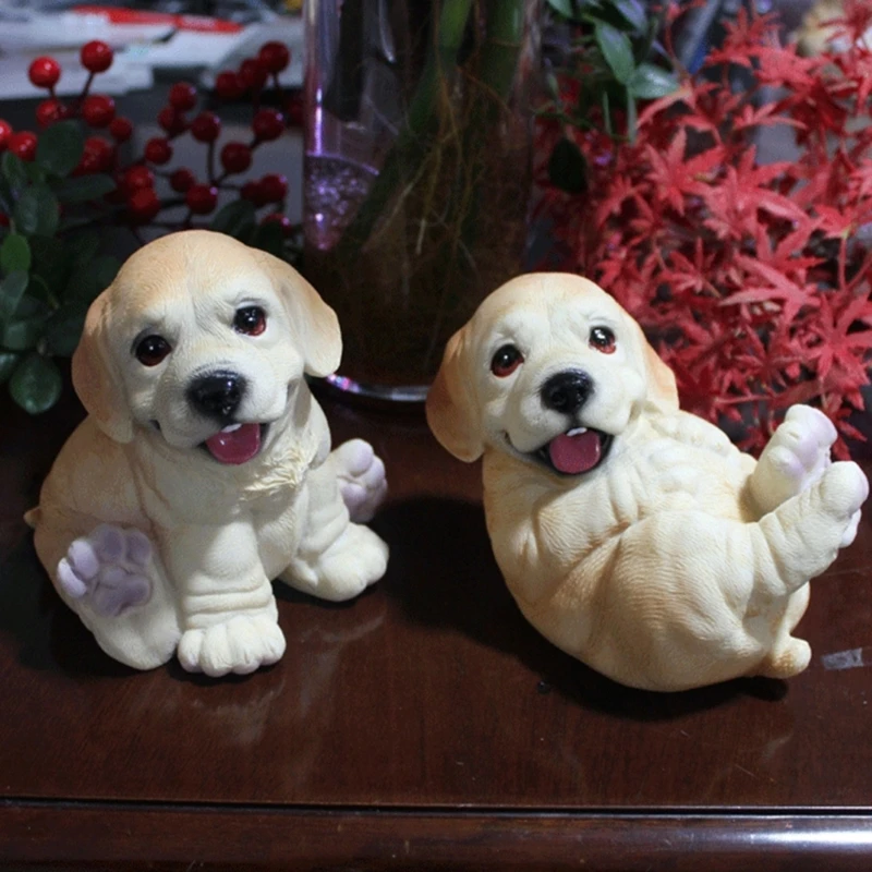 

Realistic Puppy Statue Golden Retrievers Statue for Home and Office Decor