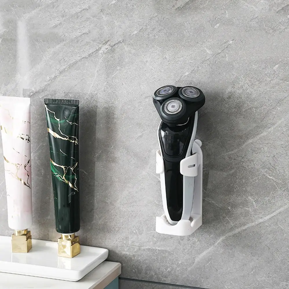 Plastic Wall Mounted Razor Rack Self-Adhesive Non Perforated Razor Holder Electric Toothbrush Holder