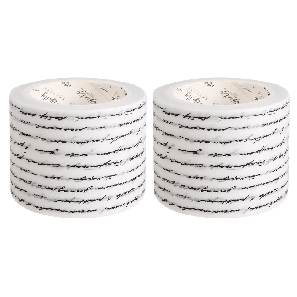 

Japanese Washi Paper Vintage Washi Tape 2 Rolls Washi Tape Decor Handwritten English Decorative Tapes Scrapbook Sticker