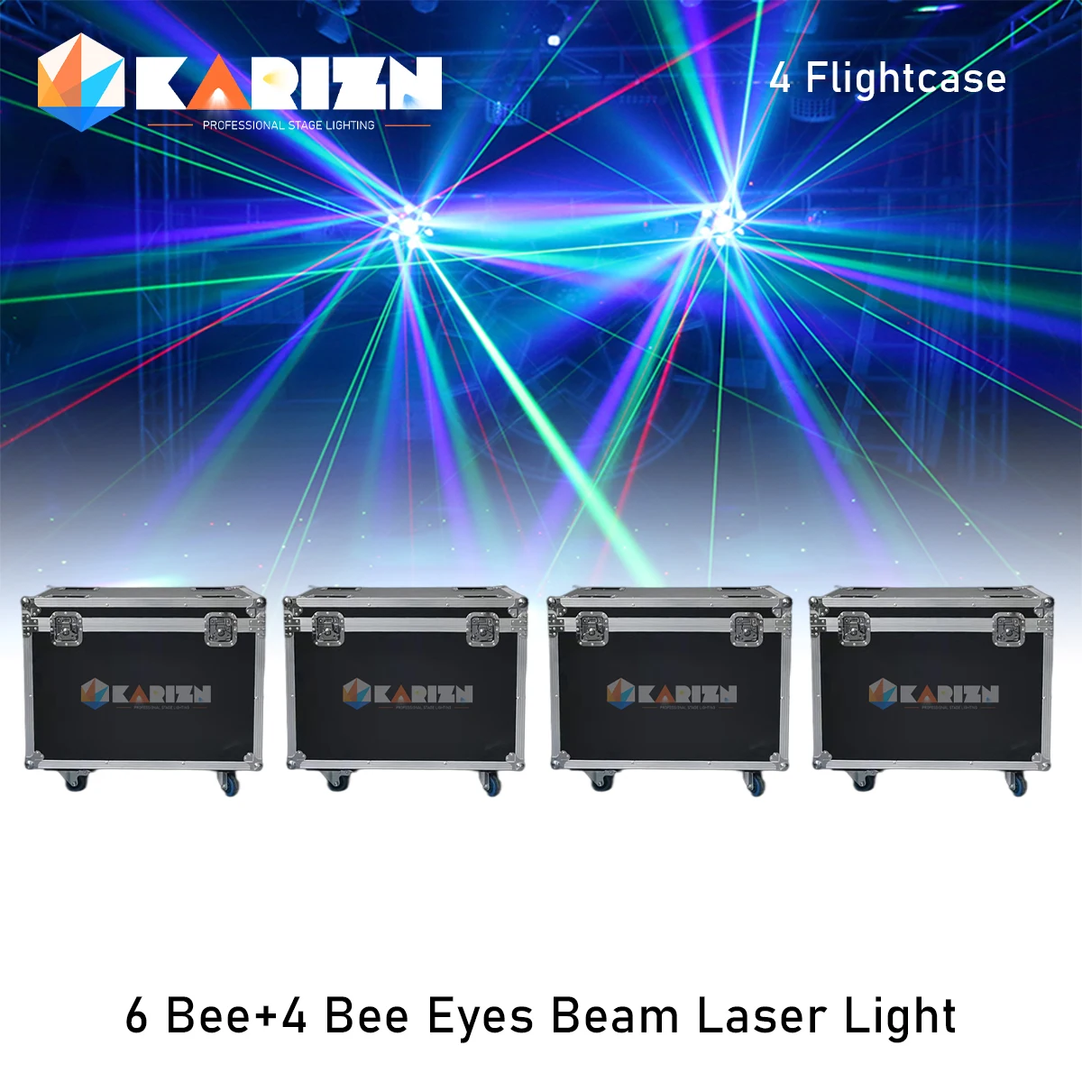 

0 Tax 4Flight Case For 6 Arms 6in1 RGBW LED Moving Head Light By Sound Activated And DMX 512 For DJ Stage Party Music Pub