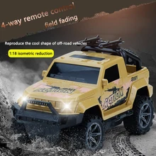 

1:18 Four-way Light With Usb Remote Control Military Off-road Vehicle Children's Simulation Charging Remote Control Toy Car