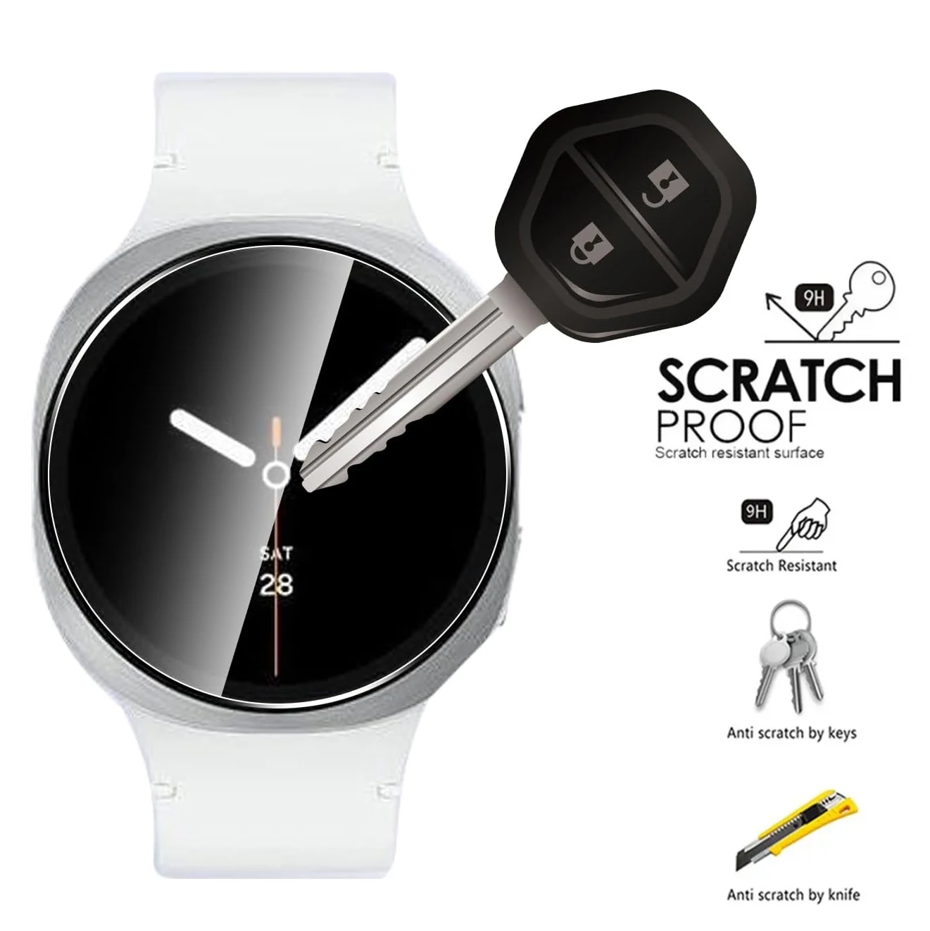 Premium Tempered Glass Screen Protector for Smartwatch Display Protection