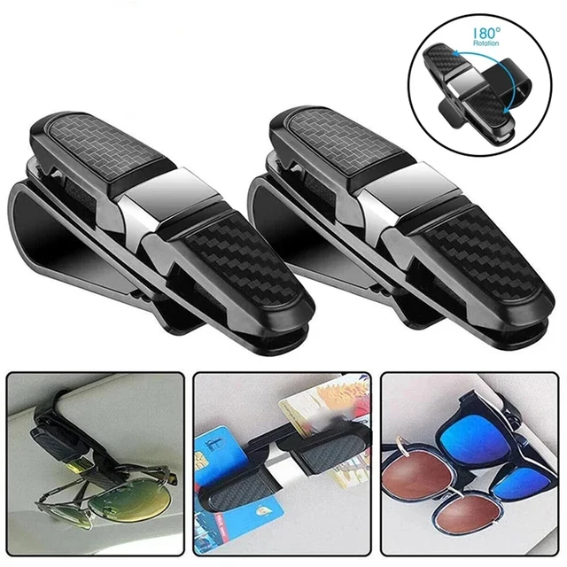 Car Glasses Case Universal Car Sun Visor Glasses Holder Sunglasses Clip Card Ticket Eyeglasses Holder Auto Interior Accessories 1