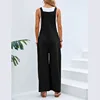 2025 Spring Summer Women's Rompers Solid Color Casual Ladies Strap Pants Vacation Fashion Simple Female Streetwear Overalls 3