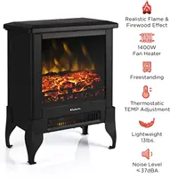 Compact Electric Fireplace Stove, 18” Freestanding Stove Heater with Realistic Flame - Overheating Safety Protection 2
