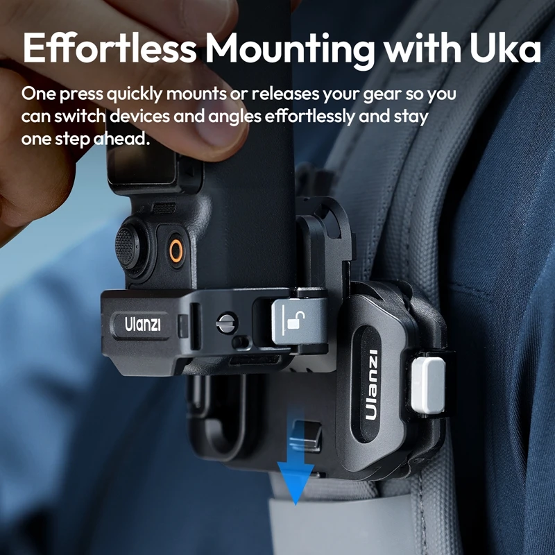 Ulanzi PK13 Uka Quick-Release Expansion Adapter for DJI Pocket 3 Travel Livestreaming for Photography Action Camera Vlog Shots