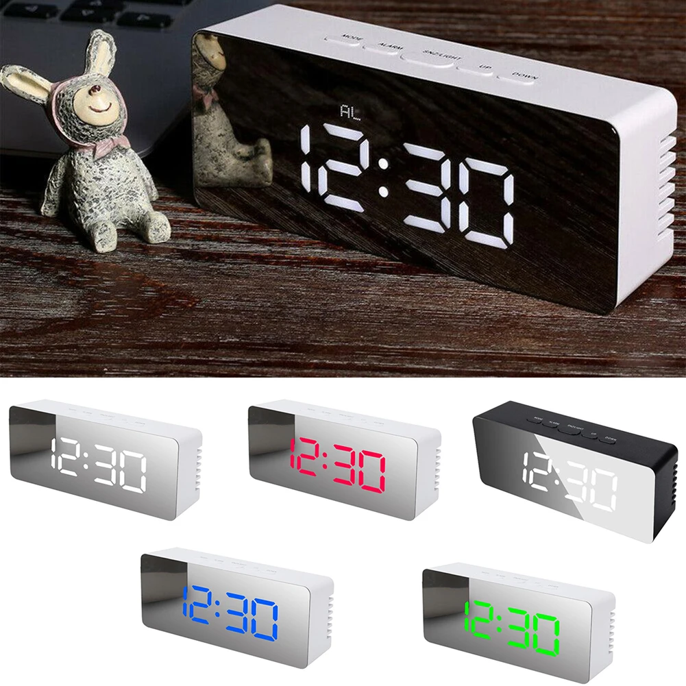 Charging Alarm Clock Alarm Clock 14.5*4.3*7.8cm Night Mode USB Cable White/blue/green/red/black 1 Set Simple Electronics 6