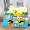 Funny Cartoon S-Simpson Printed Blanket Picnic Blankets Warm Blanket Soft and Comfortable Blanket Home Travel Birthday Gift 3