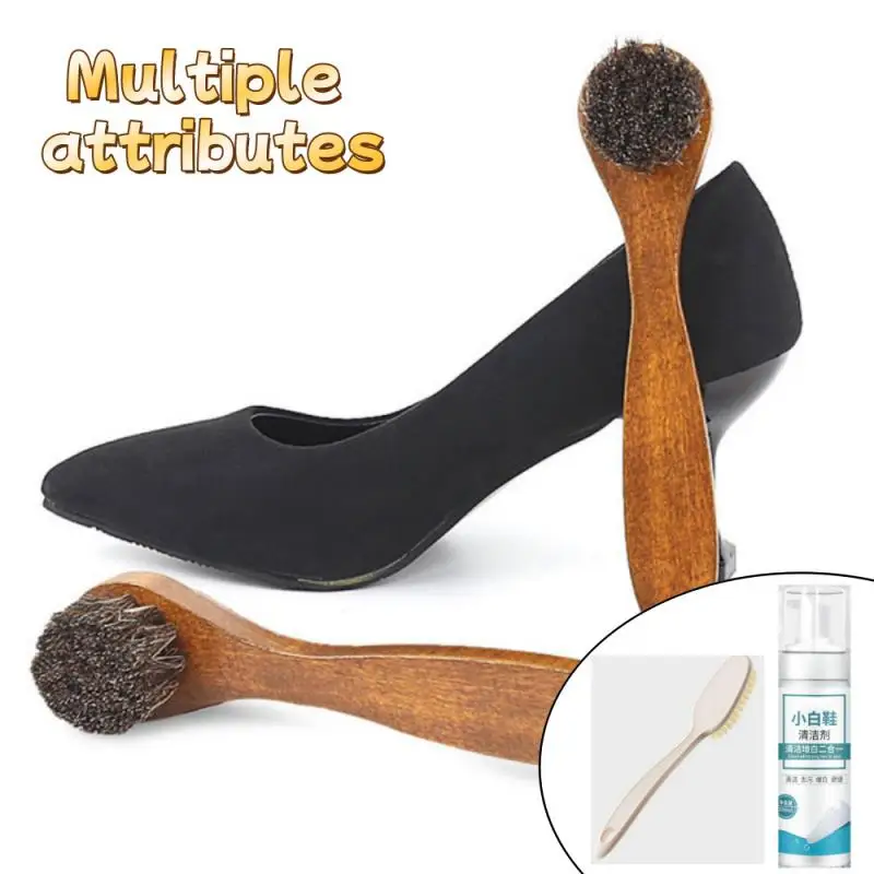 Long-handled Horse Hair Shoe Cleaning Brush with shoe Wash shoe Brush Household Soft Polishing Tool Cleaning Brush