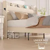 NEW Queen Bed Frame with Charging Station, Type-C & USB Ports and LED Light, Linen Upholstered Bed Frame Queen Size  Beige 5