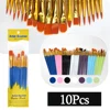 10Pcs/Lot Multi-functional Watercolor Brush Pearlescent Plastic Rod Nylon Hair Hook Line Gouache Oil Brush School Art Supplies 1